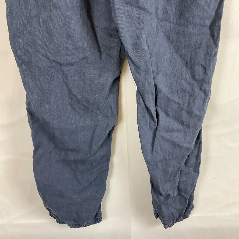 Faherty Pants S Blue Elastic Waist Tapered Leg Pockets